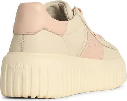 Hogan 'H Stripes' Ivory Leather Sneakers - Image 3