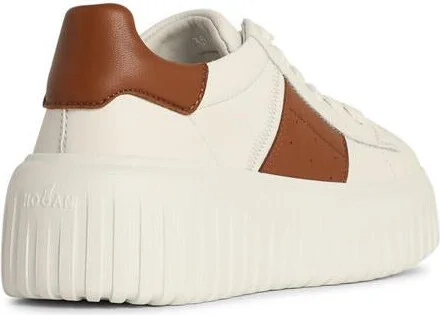 Hogan 'H Stripes' Ivory Leather Sneakers - Image 3