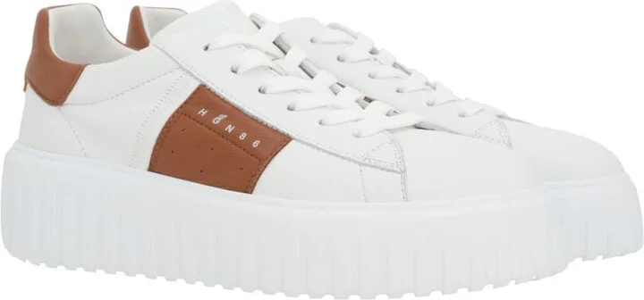 Hogan 'H Stripes' Ivory Leather Sneakers - Image 4