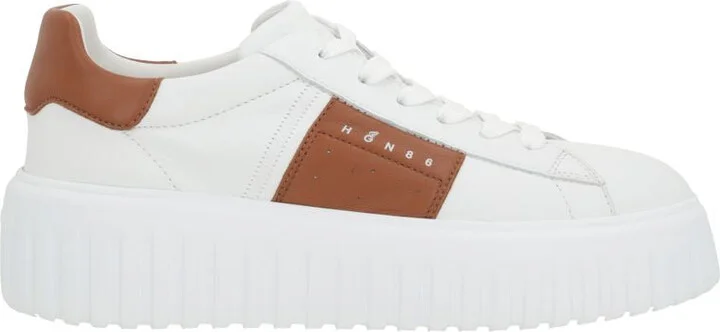 Hogan 'H Stripes' Ivory Leather Sneakers - Image 5