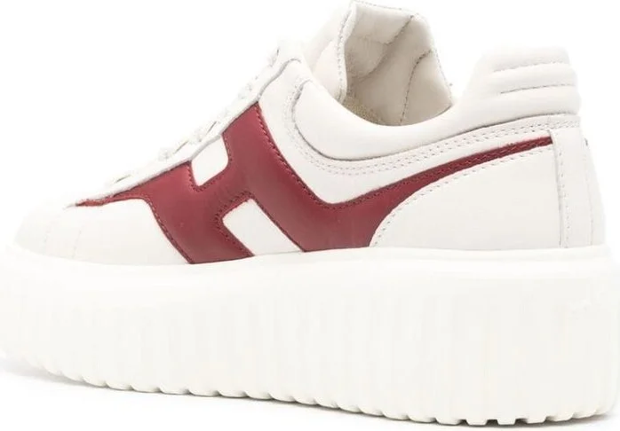 Hogan 'H Stripes' Ivory Leather Sneakers - Image 3