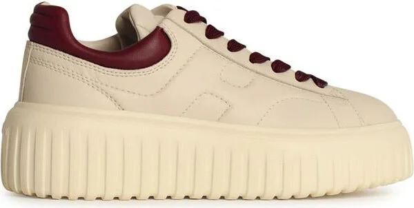 Hogan 'H Stripes' Ivory Leather Sneakers
