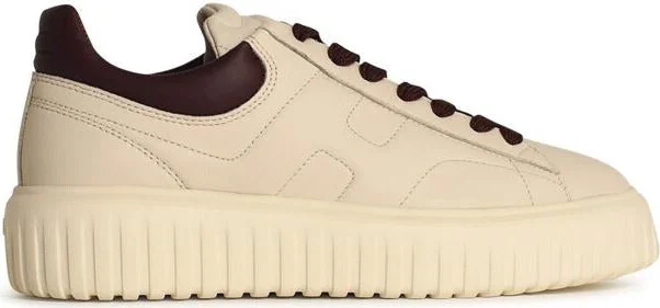 Hogan 'H Stripes' Ivory Leather Sneakers