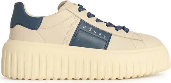 Hogan 'H Stripes' Ivory Leather Sneakers