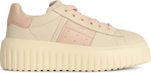 Hogan 'H Stripes' Ivory Leather Sneakers