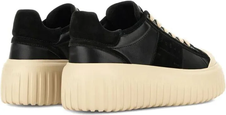 Hogan H-Stripes Nappa Leather And Suede Sneakers Shoes - Image 3