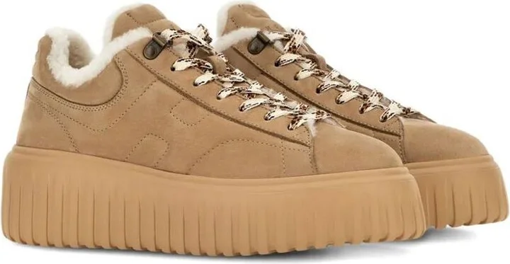 Hogan H-Stripes Suede Sneakers With Shearling Lining Shoes - Image 2
