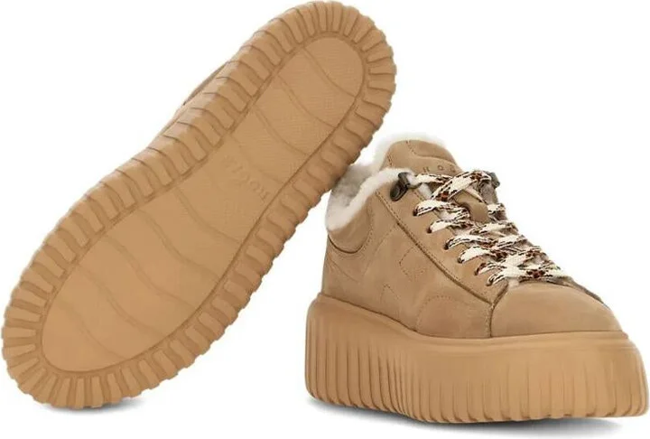 Hogan H-Stripes Suede Sneakers With Shearling Lining Shoes - Image 3