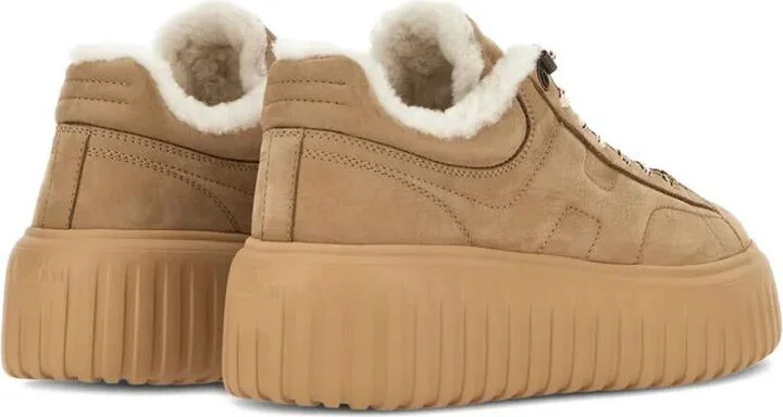 Hogan H-Stripes Suede Sneakers With Shearling Lining Shoes - Image 4