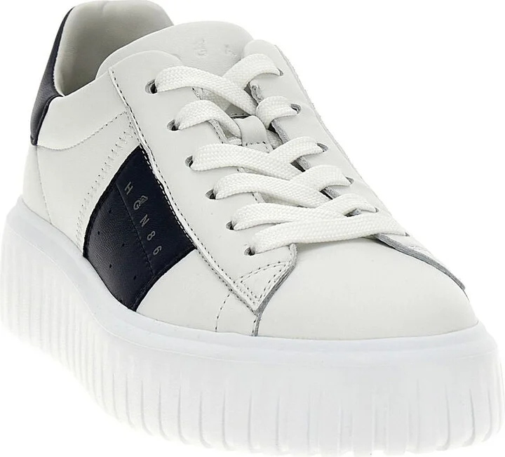 Hogan 'H Stripes' White Leather Sneakers - Image 2