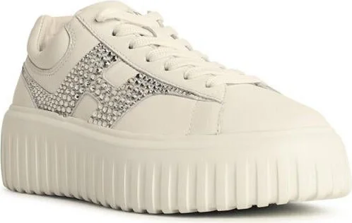 Hogan 'H-Stripes' White Leather Sneakers - Image 2