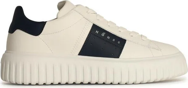 Hogan 'H Stripes' White Leather Sneakers