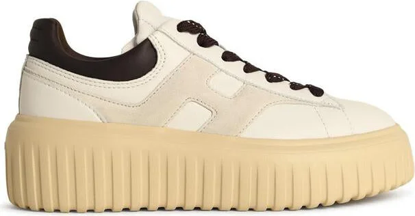 Hogan 'H-Stripes' White Leather Sneakers