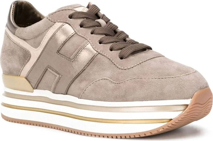 Hogan H483 Leather Platform Sneakers - Image 2