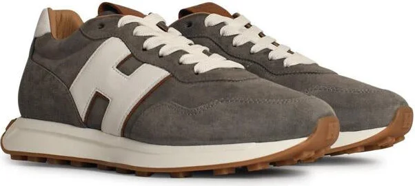 Hogan 'H601' Grey Leather Sneakers - Image 2