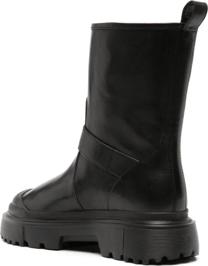 Hogan H619 Leather Biker Boots - Image 3