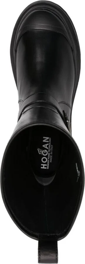 Hogan H619 Leather Biker Boots - Image 4