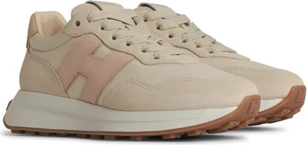 Hogan 'H641' Beige Leather Sneakers - Image 2