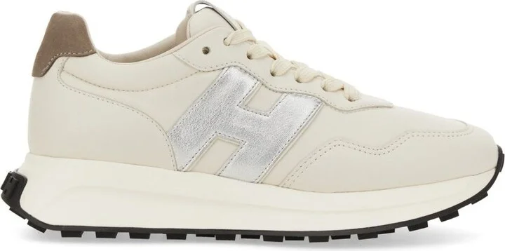 Hogan 'H642' Ivory Leather Sneakers
