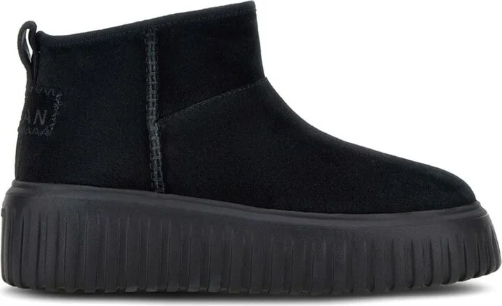 Hogan 'H645' Black Leather Ankle Boots