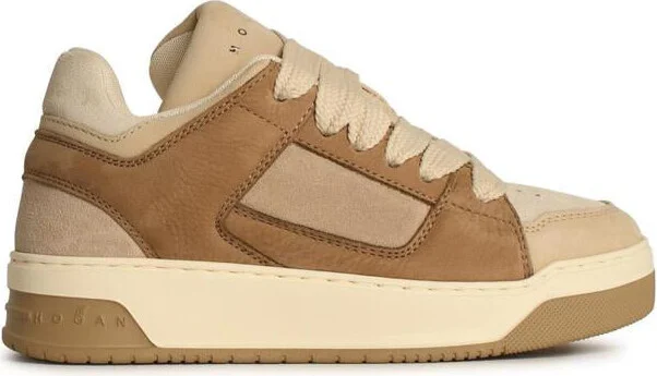 Hogan 'H667' Beige Leather Sneakers