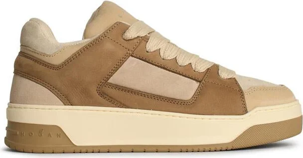 Hogan 'H667' Beige Leather Sneakers