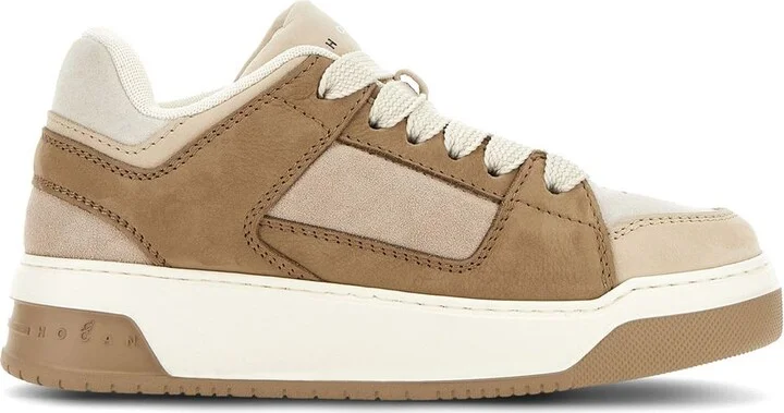 Hogan 'H667' Beige Leather Sneakers