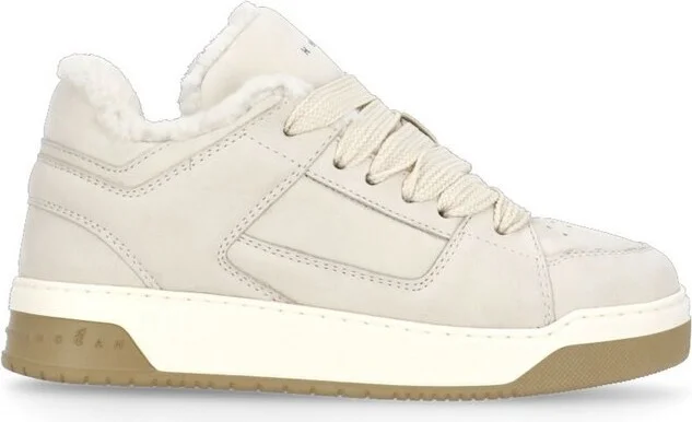 Hogan H667 Faux-Shearling Lace-Up Sneakers