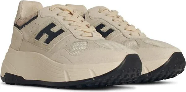 Hogan 'H669' Beige Leather Sneakers - Image 2