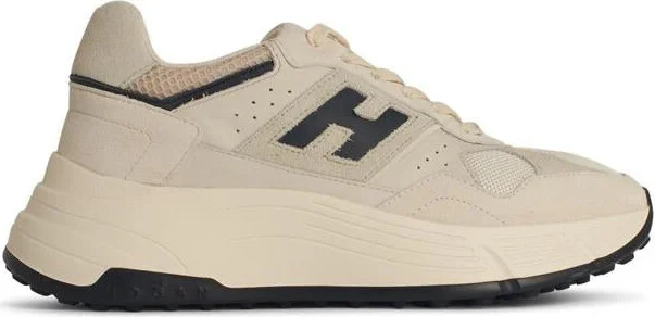 Hogan 'H669' Beige Leather Sneakers