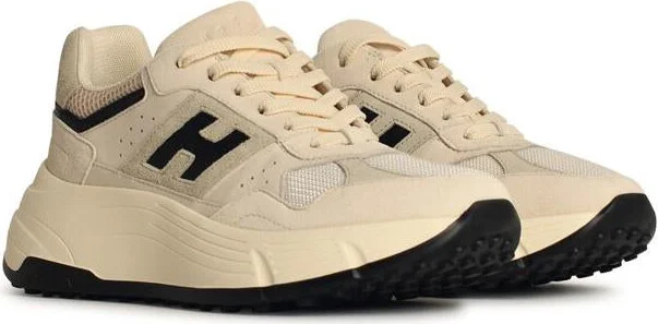 Hogan 'H669' Cream Leather Blend Sneakers - Image 2