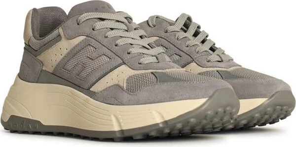 Hogan 'H669' Grey Leather Blend Sneakers - Image 2