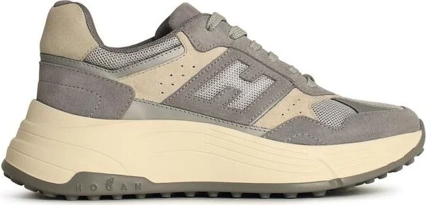 Hogan 'H669' Grey Leather Blend Sneakers - Image 3