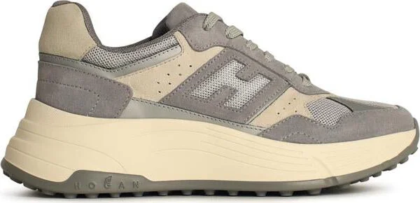 Hogan 'H669' Grey Leather Blend Sneakers