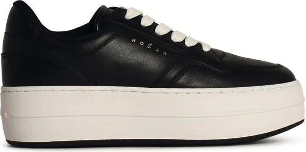 Hogan 'H670' Black Leather Sneakers