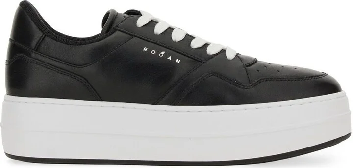 Hogan 'H670' Black Leather Sneakers