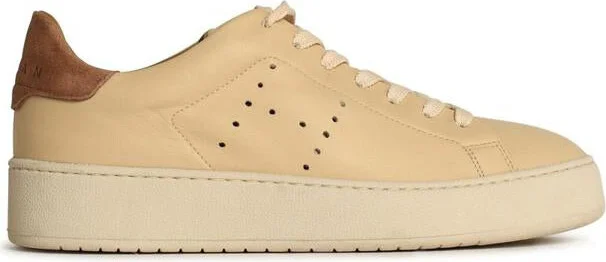 Hogan 'H672' Beige Leather Sneakers