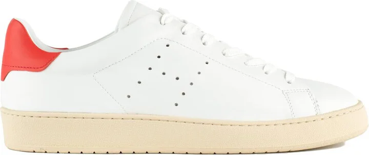 Hogan H672 White Sneakers With Red Heel