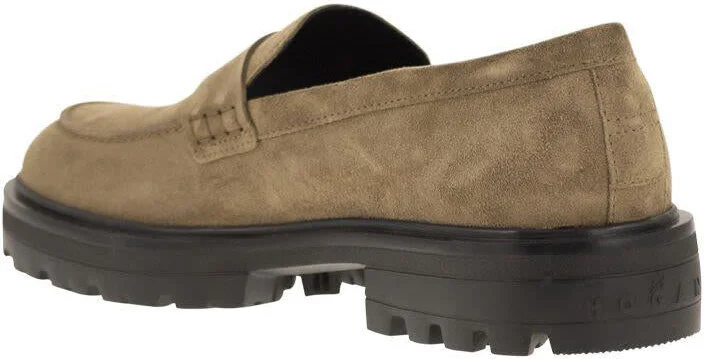 Hogan H673 Suede Moccasin With Carrarmato Bottom - Image 3