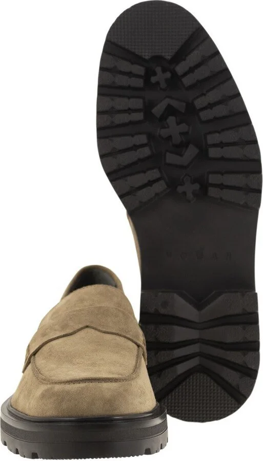 Hogan H673 Suede Moccasin With Carrarmato Bottom - Image 5