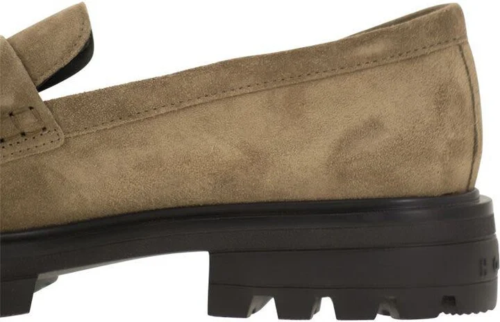 Hogan H673 Suede Moccasin With Carrarmato Bottom - Image 7