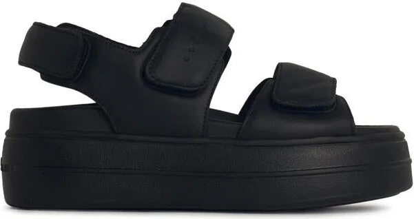 Hogan 'H680' Black Leather Sandals
