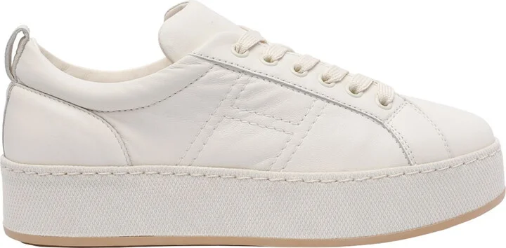 Hogan 'H681' Beige Leather Sneakers