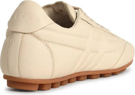 Hogan 'H693' Yogurt-Colored Smooth Leather Sneakers - Image 3