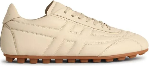 Hogan 'H693' Yogurt-Colored Smooth Leather Sneakers