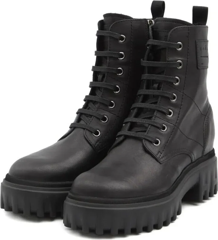 Hogan H700 Chunky Biker Boots In Leather Shoes - Image 2