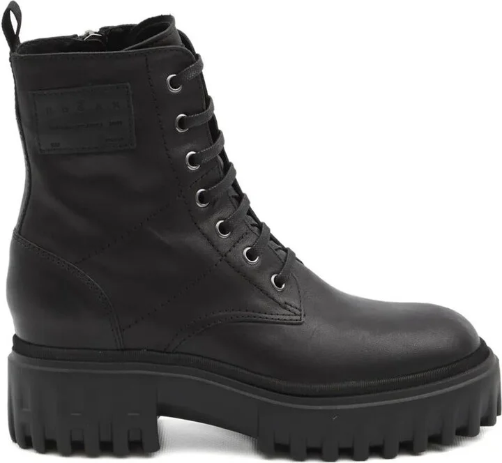 Hogan H700 Chunky Biker Boots In Leather Shoes