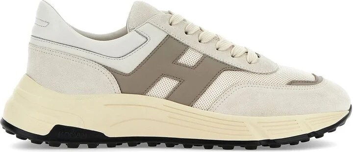 Hogan 'Hyperlight' Beige Leather Blend Sneakers - Image 3