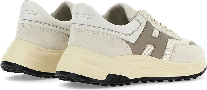 Hogan 'Hyperlight' Beige Leather Blend Sneakers - Image 4