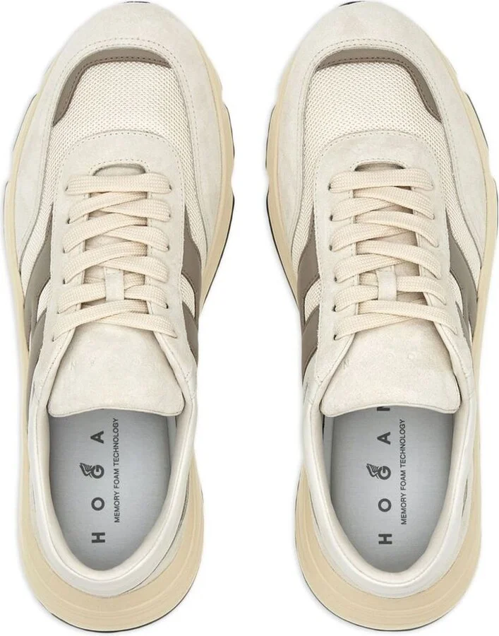 Hogan 'Hyperlight' Beige Leather Blend Sneakers - Image 9